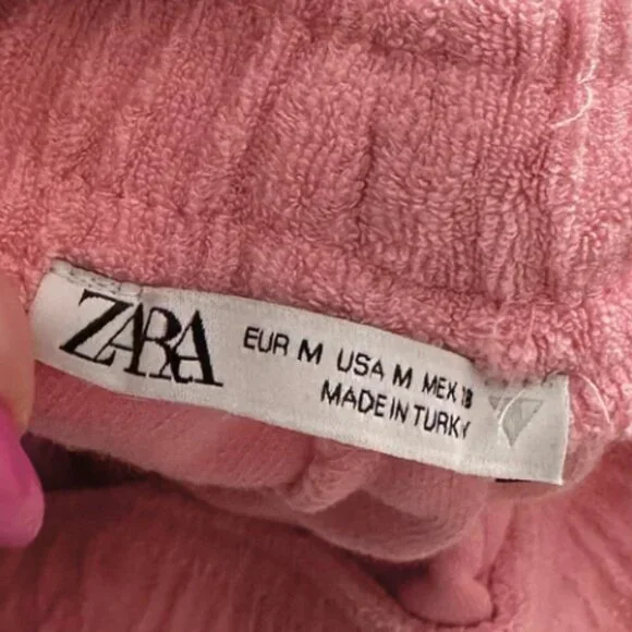 Zara Shorts Medium pink terry cloth shorts Terry Toweling - Picture 2 of 2